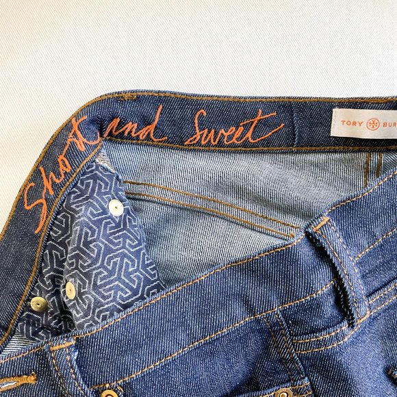 NWOT Tory Burch Mid-rise Cropped Bootcut Jeans Size 24 - Picture 5 of 7